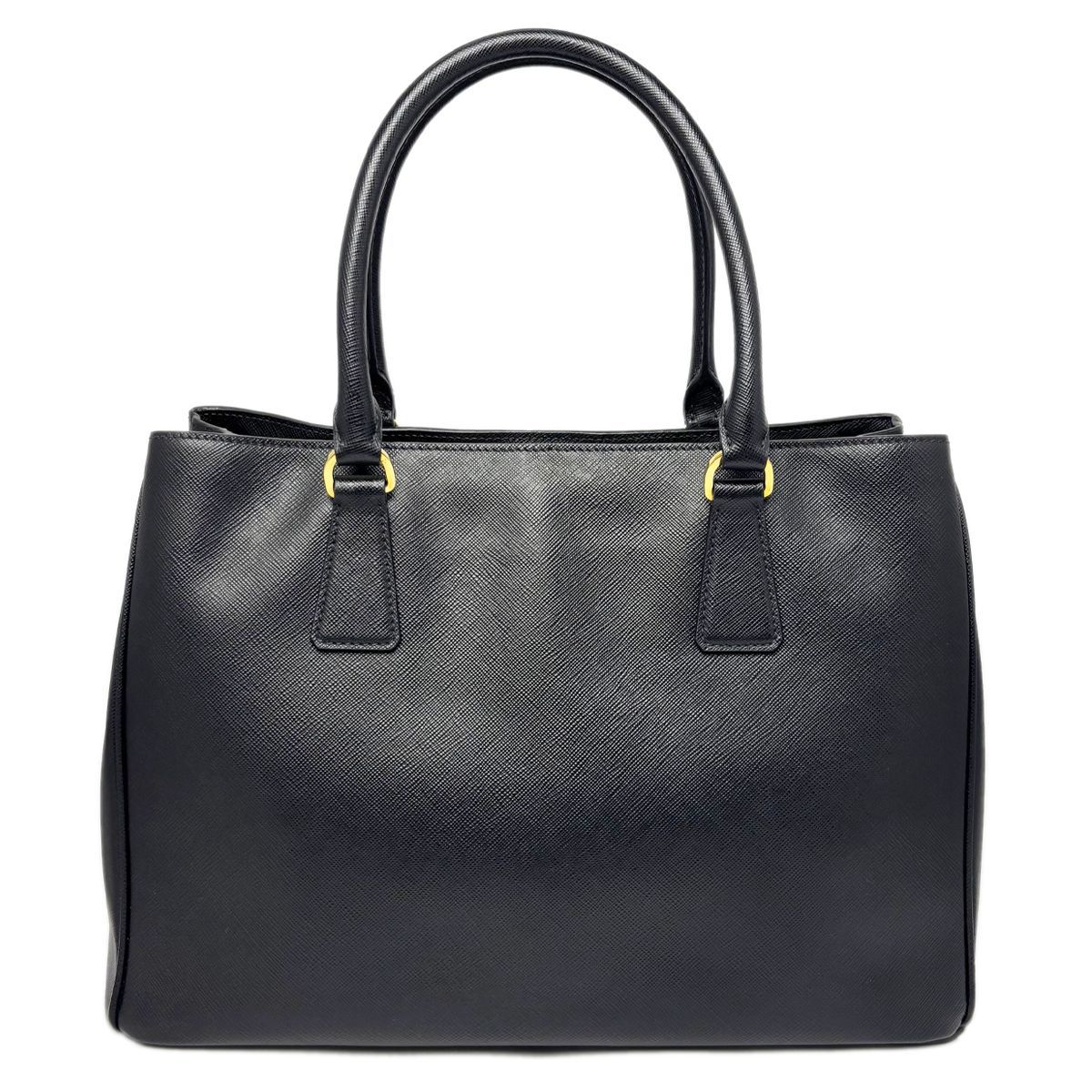 Prada Saffiano Leather 2-Way Bag Handbag Black — view 3