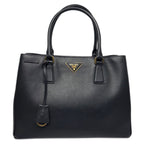 Prada Saffiano Leather 2-Way Bag Handbag Black — view 2