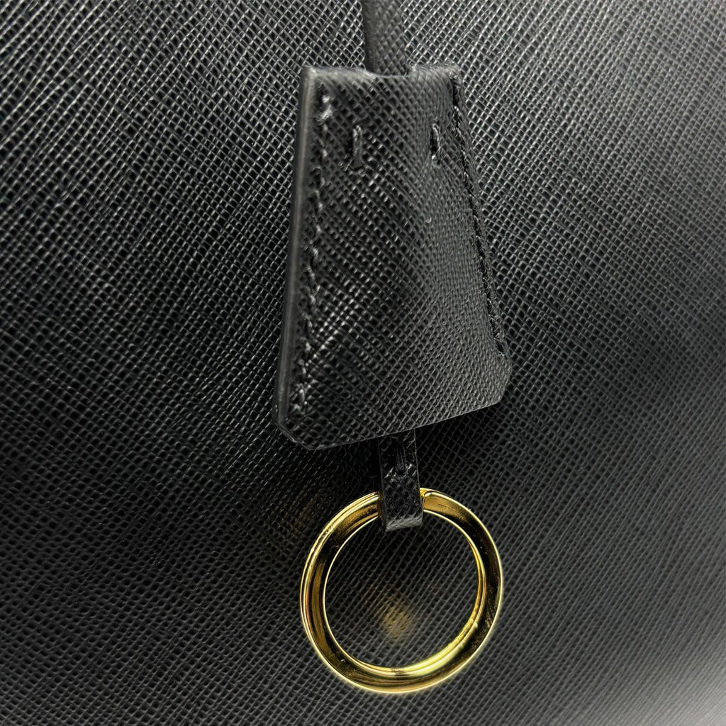 Prada Saffiano Leather 2-Way Bag Handbag Black — view 7