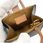 Celine Charm Brown White Gold Triomphe Canvas Logo Micro Vertical Cabas — view 7