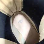 Fendi Boots Short Shoes Patent Black Beige Back Zip — view 7