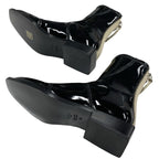 Fendi Boots Short Shoes Patent Black Beige Back Zip — view 6