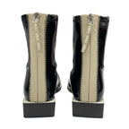 Fendi Boots Short Shoes Patent Black Beige Back Zip — view 5