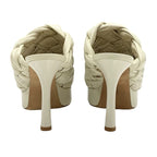 Bottega Veneta Sandals Shoes Leather Ivory Intrecciato Mules — view 5