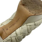 Bottega Veneta Sandals Shoes Leather Ivory Intrecciato Mules — view 8