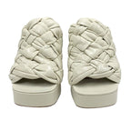 Bottega Veneta Sandals Shoes Leather Ivory Intrecciato Mules — view 2