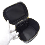Chanel Bag Vanity Handbag Caviar Leather Black Gold Hardware — view 5