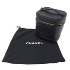 Chanel Bag Vanity Handbag Caviar Leather Black Gold Hardware — view 8