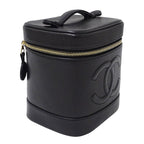 Chanel Bag Vanity Handbag Caviar Leather Black Gold Hardware — view 4