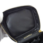 Chanel Bag Vanity Handbag Caviar Leather Black Gold Hardware — view 9