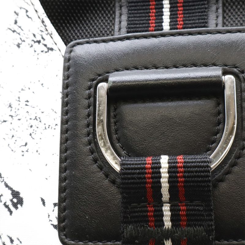 Christian Dior Homme Backpack Nylon Leather White Navy Black — view 4