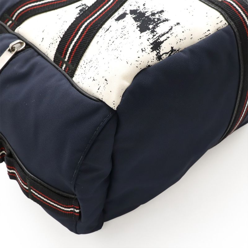 Christian Dior Homme Backpack Nylon Leather White Navy Black — view 3