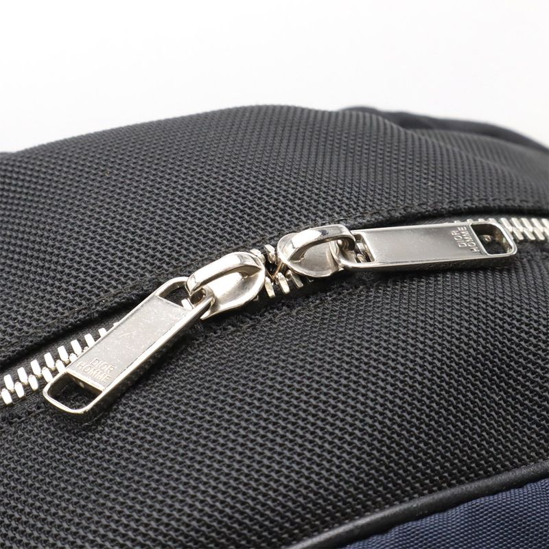 Christian Dior Homme Backpack Nylon Leather White Navy Black — view 5