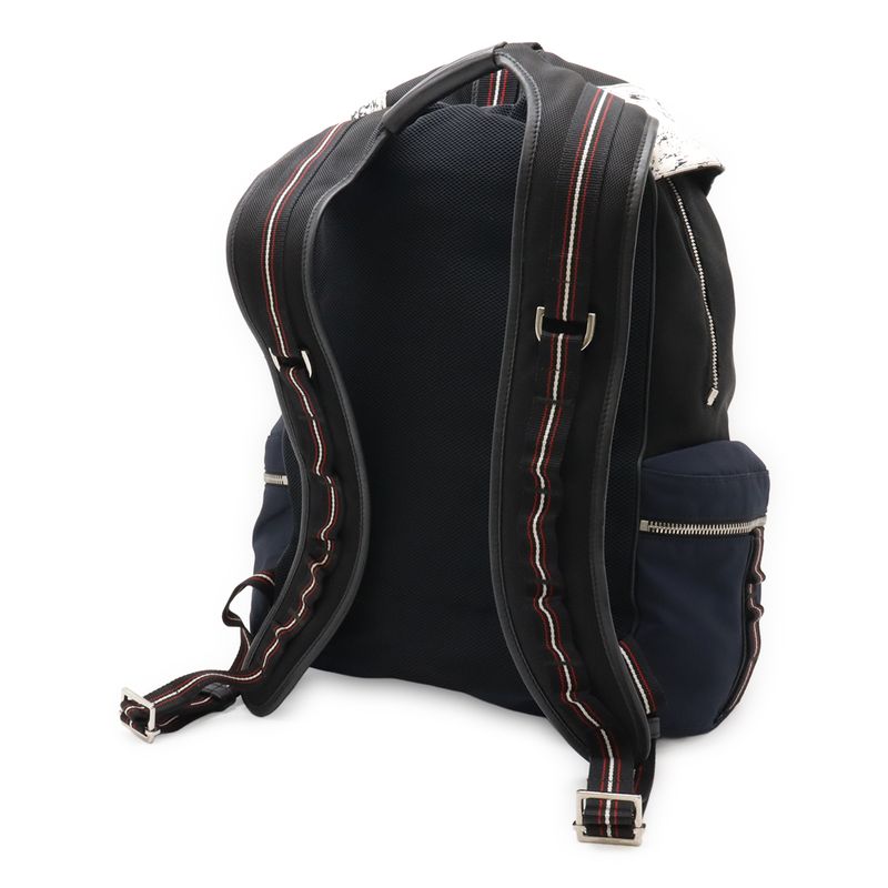 Christian Dior Homme Backpack Nylon Leather White Navy Black — view 2
