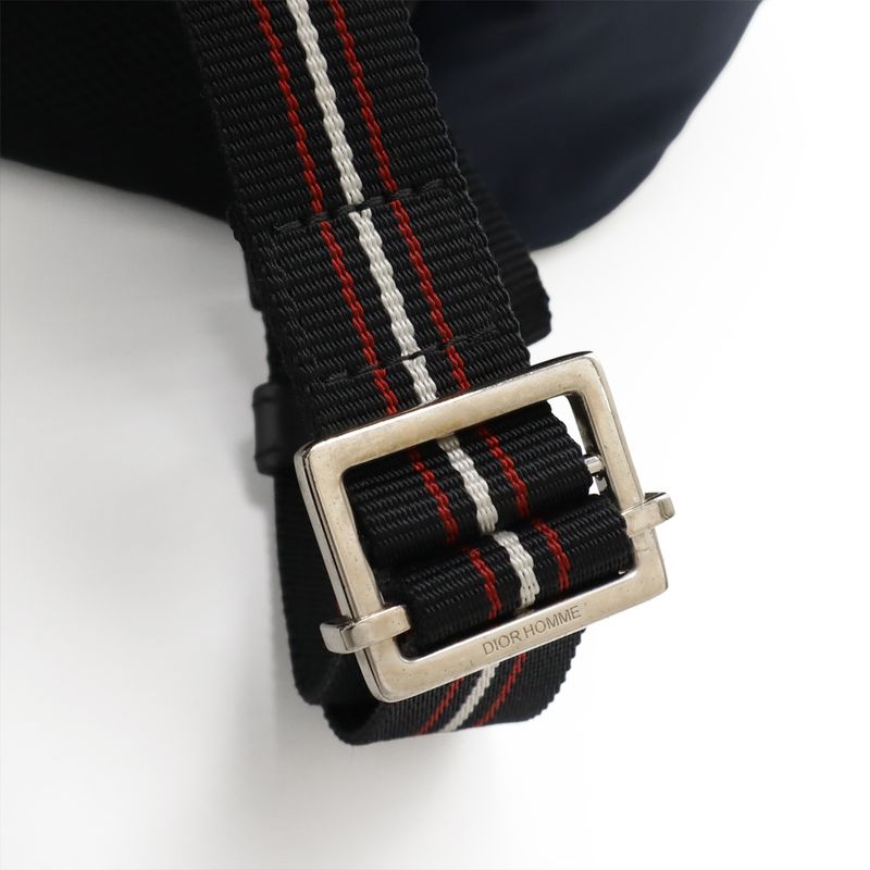 Christian Dior Homme Backpack Nylon Leather White Navy Black — view 6