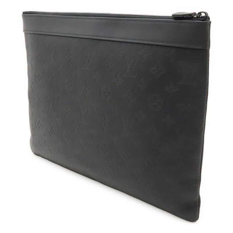Louis Vuitton Monogram Shadow Pochette Discovery Clutch Bag Second — view 2