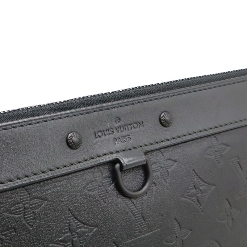 Louis Vuitton Monogram Shadow Pochette Discovery Clutch Bag Second — view 8