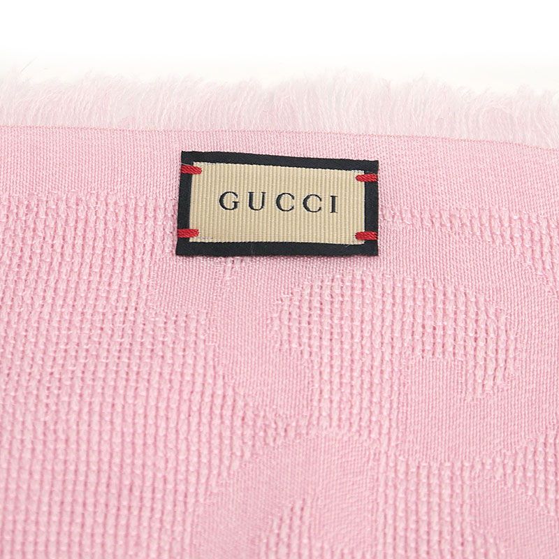Gucci Shawl Scarf Wool Silk Pink — view 4