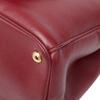 Prada Triangle Logo Plate Shoulder Bag 2-Way Wine Red Bordeaux Saffiano — view 5
