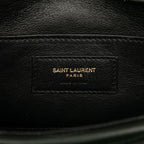 Saint Laurent Logo Chain Shoulder Bag Green Gold Leather — view 6