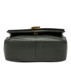 Saint Laurent Logo Chain Shoulder Bag Green Gold Leather — view 3