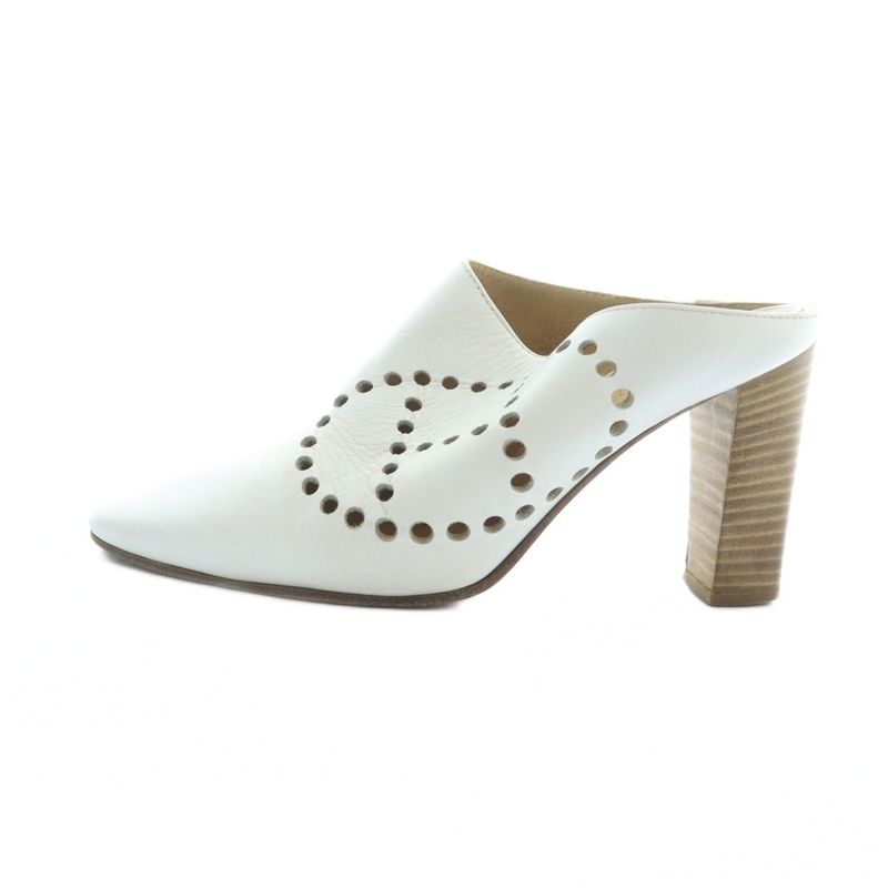 Hermes Evelyne Mules Sandals H Perforated Logo Leather 35.5 — view 2