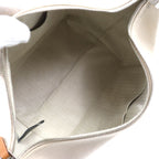 Hermes Brid A Black PM Cotton 100% Natural Silver Hardware H Logo Handbag Pouch — view 7