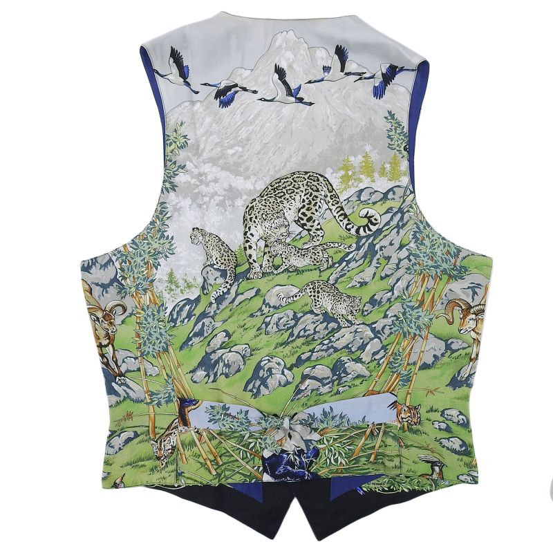 Hermes Vintage 100% Silk Very Sichuan Animal Print Gilet — view 2