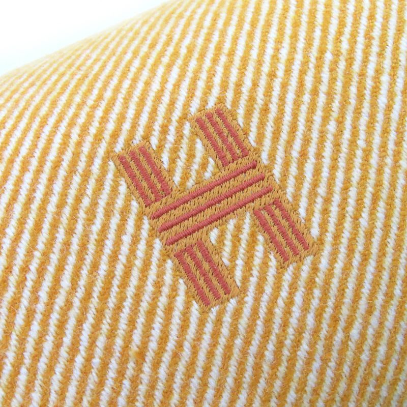 Hermes Brid A Black PM Au Carre 100% Wool Fauve Orange Silver Hardware H Logo — view 8