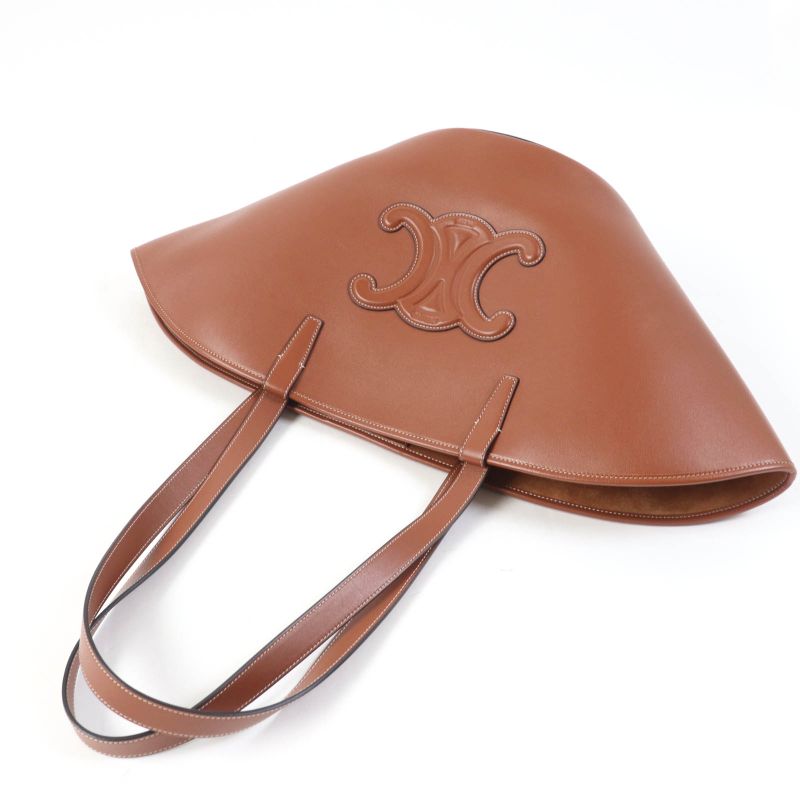 Celine Du3.04 lu Cuir Triomphe Coufant Medium Tote Bag Tan Smooth Calfskin — view 5