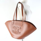 Celine Du3.04 lu Cuir Triomphe Coufant Medium Tote Bag Tan Smooth Calfskin — view 9