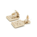Chanel Earrings Gold Coco Mark Rhinestone Perfume Bottle — view 5
