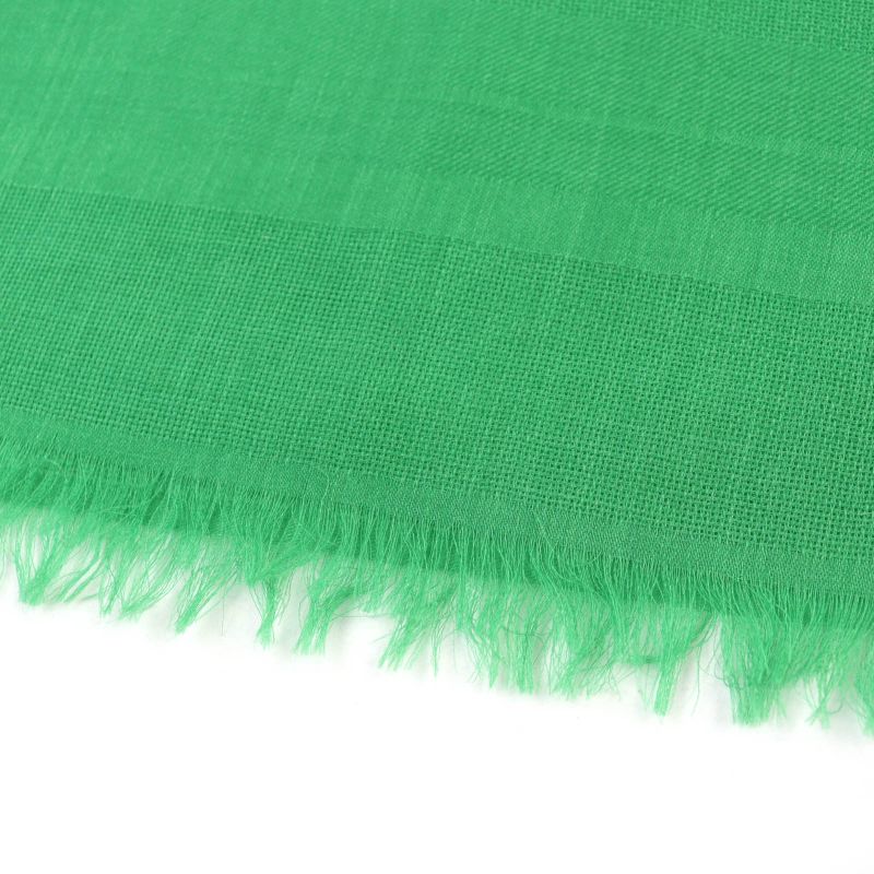 Hermes Sellier Cashmere Silk Fringe Large Shawl Scarf Green — view 8