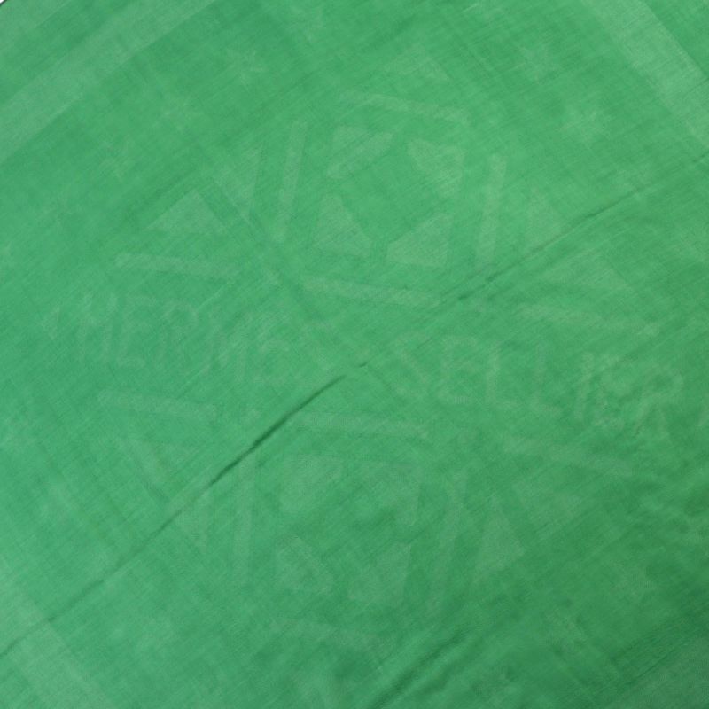 Hermes Sellier Cashmere Silk Fringe Large Shawl Scarf Green — view 7