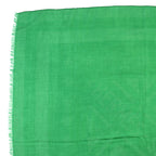 Hermes Sellier Cashmere Silk Fringe Large Shawl Scarf Green — view 3