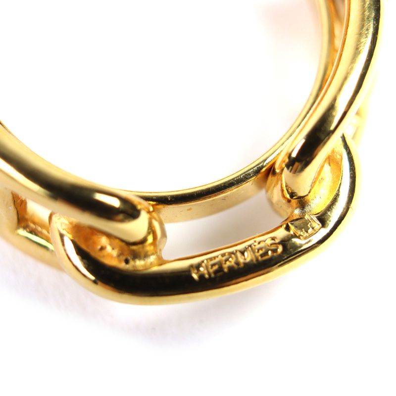 Hermes Lugate Chaine D'ancre GP Scarf Clasp Ring Gold — view 5