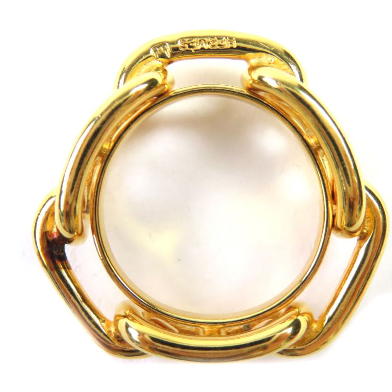 Hermes Lugate Chaine D'ancre GP Scarf Clasp Ring Gold — view 4
