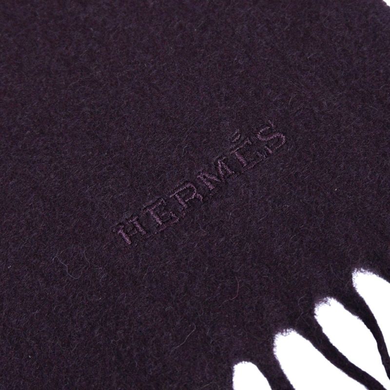 Hermes Scarf Shawl Fringe 100% Cashmere Les — view 5
