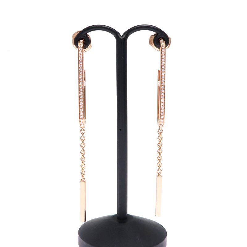 Hermes Rose Gold Chain Link Earrings — view 4