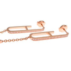 Hermes Rose Gold Chain Link Earrings — view 3