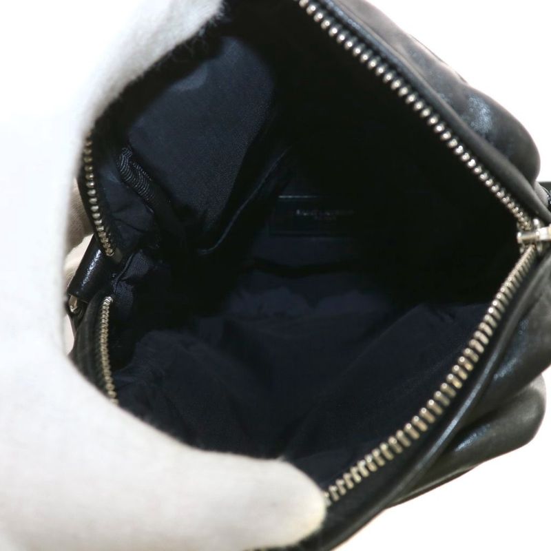 Saint Laurent Paris Shoulder Bag Logo Leather Black An6 aa — view 6