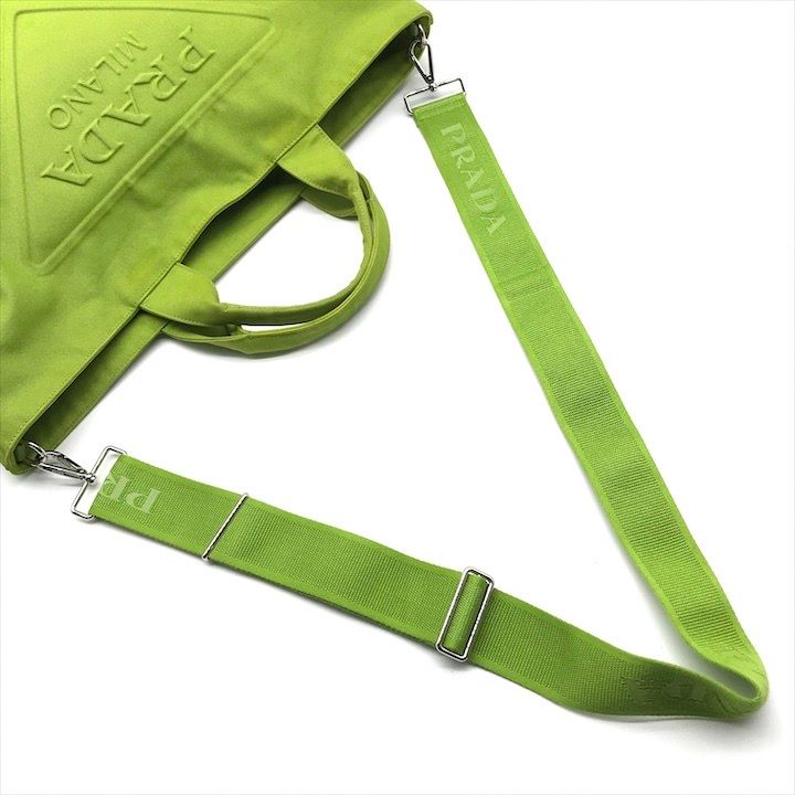 Prada Canvas 2-Way Bag Vivid Green Bag — view 7