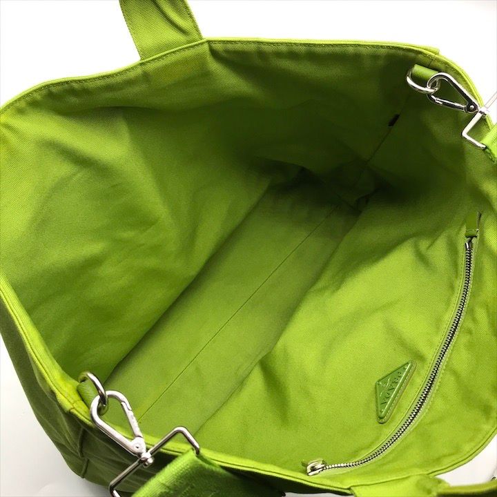 Prada Canvas 2-Way Bag Vivid Green Bag — view 8