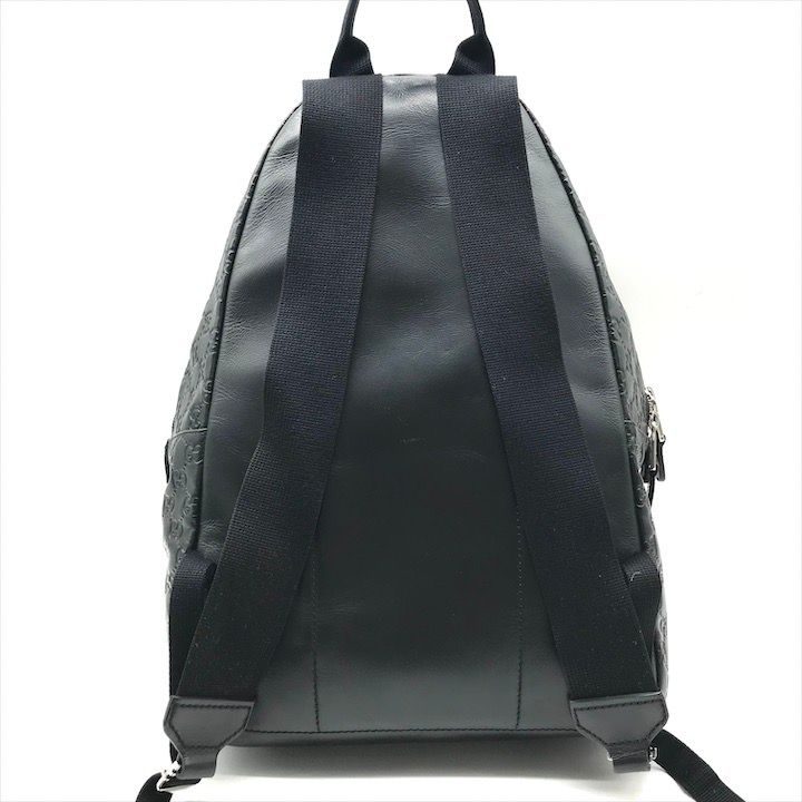 Gucci Guccissima Sherry Line Leather Backpack Black Travel Bag — view 2