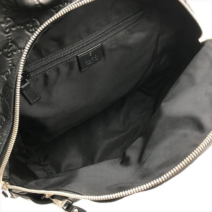 Gucci Guccissima Sherry Line Leather Backpack Black Travel Bag — view 8