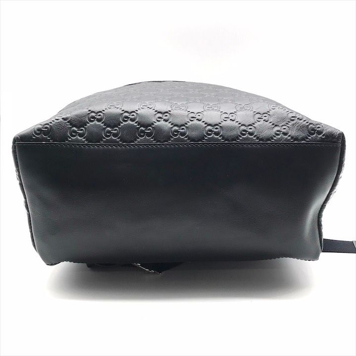 Gucci Guccissima Sherry Line Leather Backpack Black Travel Bag — view 3