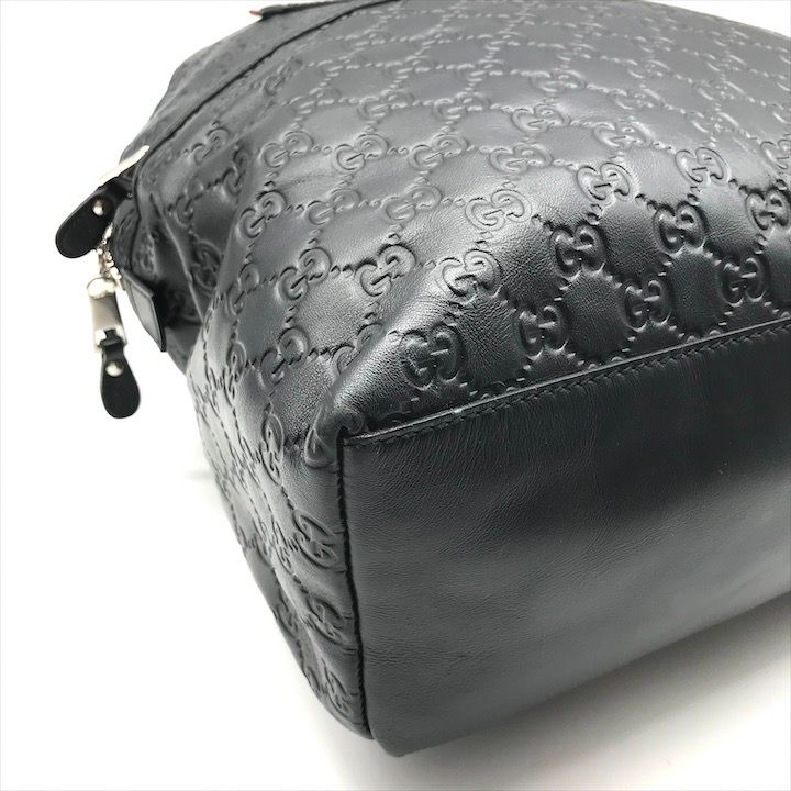 Gucci Guccissima Sherry Line Leather Backpack Black Travel Bag — view 4