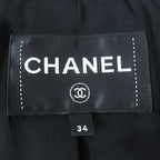Chanel Wool Alpaca Blend Button Ribbon Tweed Collarless Zip-up — view 8