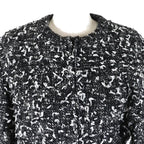 Chanel Wool Alpaca Blend Button Ribbon Tweed Collarless Zip-up — view 6