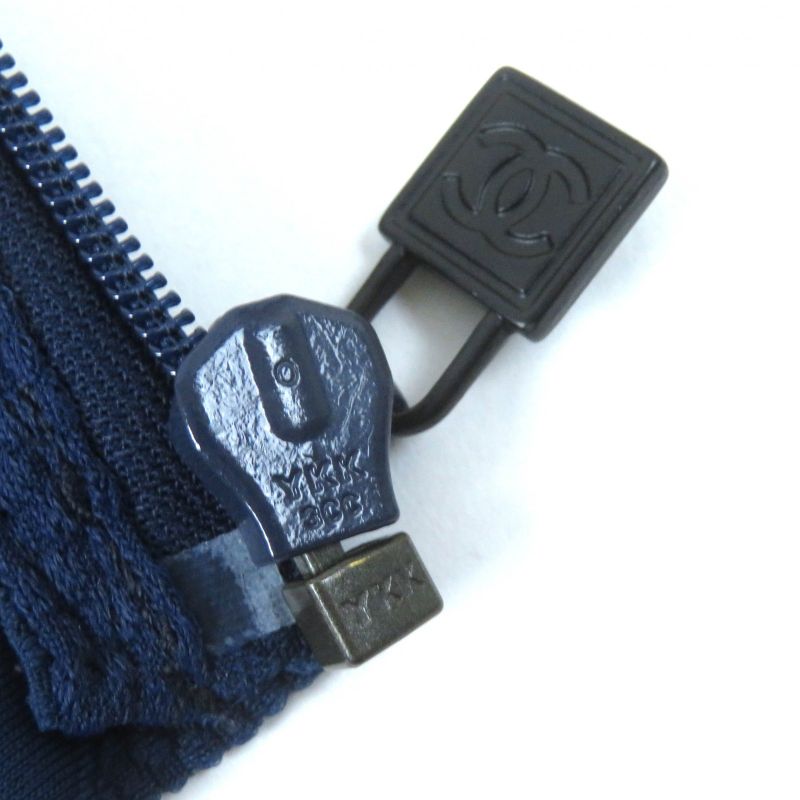 Chanel Vintage 08 P Sport Line Dot Pattern Collarless Zip Up — view 8